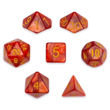 Brybelly Holdings GDIC-1126 7 Die Polyhedral Dice Set in Velvet Pouch  Dragon Scales