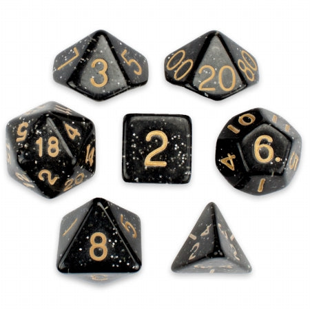 Brybelly Holdings GDIC-1130 7 Die Polyhedral Dice Set in Velvet Pouch  Stardust