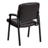 Brown LeatherSoft Executive Side Reception Chair with Black Metal Frame - Flash Furniture
