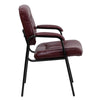 Burgundy LeatherSoft Executive Side Reception Chair with Black Metal Frame - Flash Furniture