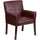 Burgundy LeatherSoft Executive Side Reception Chair with Mahogany Legs - Flash Furniture