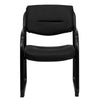 Black LeatherSoft Executive Side Reception Chair with Sled Base - Flash Furniture