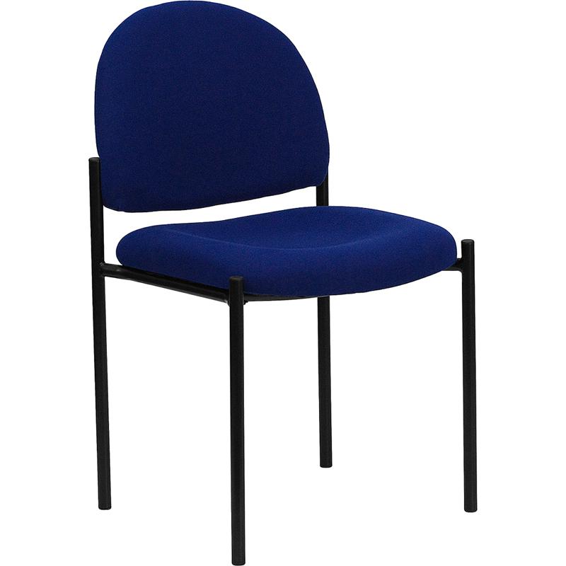 Comfort Navy Fabric Stackable Steel Side Reception Chair - Flash Furniture