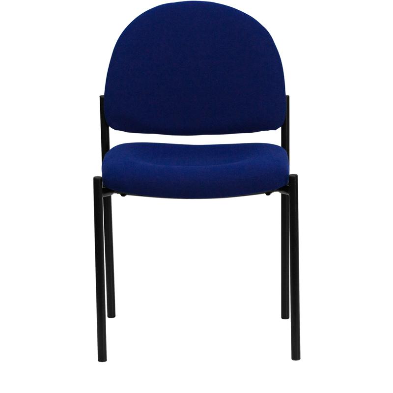 Comfort Navy Fabric Stackable Steel Side Reception Chair - Flash Furniture