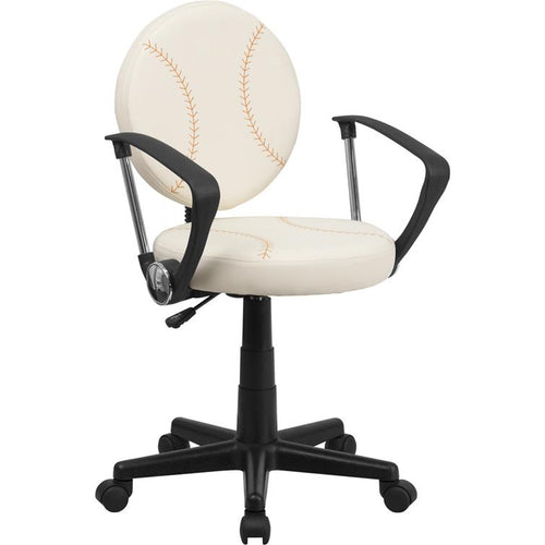 Baseball Swivel Task Office Chair with Arms - Flash Furniture