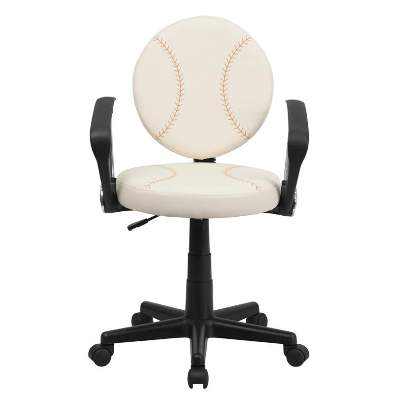 Baseball Swivel Task Office Chair with Arms - Flash Furniture