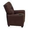 Contemporary Brown LeatherSoft Kids Recliner with Cup Holder - Flash Furniture