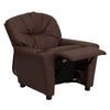 Contemporary Brown LeatherSoft Kids Recliner with Cup Holder - Flash Furniture