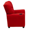 Contemporary Red Microfiber Kids Recliner with Cup Holder - Flash Furniture