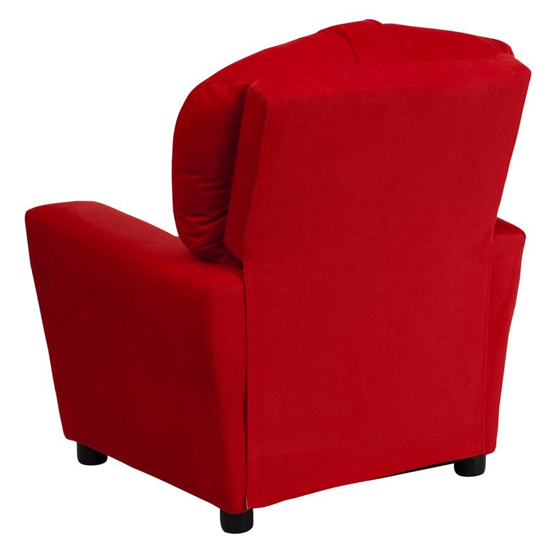 Contemporary Red Microfiber Kids Recliner with Cup Holder - Flash Furniture