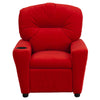Contemporary Red Microfiber Kids Recliner with Cup Holder - Flash Furniture