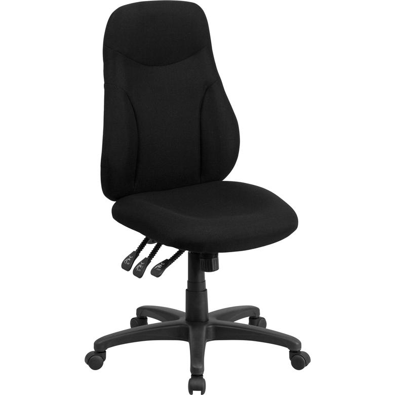 High Back Black Fabric Multifunction Swivel Ergonomic Task Office Chair - Flash Furniture