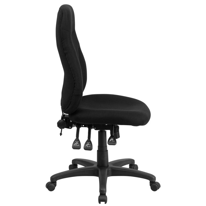 High Back Black Fabric Multifunction Swivel Ergonomic Task Office Chair - Flash Furniture