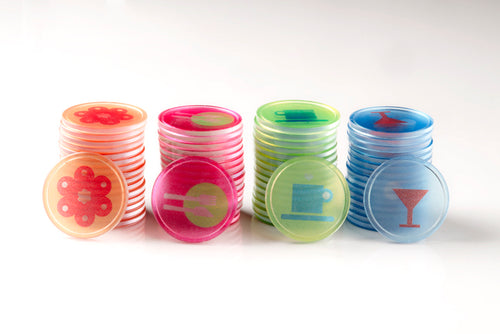 B-Token TOPLSTCR01 Crystal Tokens in Clear with Cocktail