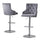 Tufted Velvet Upholstered Adjustable Bar Stool in Dark Grey, Set of 2, Dark Grey - Best Quality Furniture