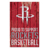 Houston Rockets Sign 11x17 Wood Proud to Support Design - WinCraft