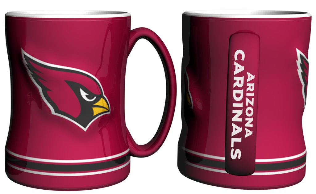 Arizona Cardinals Coffee Mug 14oz Sculpted Relief Team Color - Logo Brands