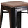 24'' High Backless Black-Antique Gold Metal Counter Height Stool with Wood Seat - Flash Furniture