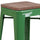 24'' High Backless Green Metal Counter Height Stool with Square Wood Seat - Flash Furniture