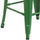 24'' High Backless Green Metal Counter Height Stool with Square Wood Seat - Flash Furniture