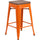 24'' High Backless Orange Metal Counter Height Stool with Square Wood Seat - Flash Furniture