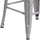 24'' High Backless Silver Metal Counter Height Stool with Square Wood Seat - Flash Furniture