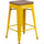 24'' High Backless Yellow Metal Counter Height Stool with Square Wood Seat - Flash Furniture