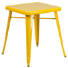 Commercial Grade 23.75'' Square Yellow Metal Indoor-Outdoor Table - Flash Furniture