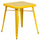Commercial Grade 23.75'' Square Yellow Metal Indoor-Outdoor Table - Flash Furniture