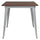 31.5'' Square Silver Metal Indoor Table with Walnut Rustic Wood Top - Flash Furniture