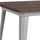 31.5'' Square Silver Metal Indoor Table with Walnut Rustic Wood Top - Flash Furniture