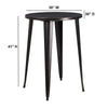 30'' Round Black-Antique Gold Metal Indoor-Outdoor Bar Height Table - Flash Furniture