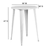 Commercial Grade 30'' Round White Metal Indoor-Outdoor Bar Height Table - Flash Furniture