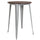 30'' Round Silver Metal Indoor Bar Height Table with Walnut Rustic Wood Top - Flash Furniture