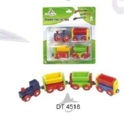 CHH  4 Pieces Wooden Trains in Blister Pkg