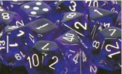 Chessex Mfg Co Llc -  D6 -- 16Mm Translucent Dice Purple/White; 12Ct