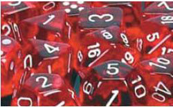 Chessex Mfg Co Llc -  D6 -- 12Mm Translucent Dice - Red/White; 36Ct