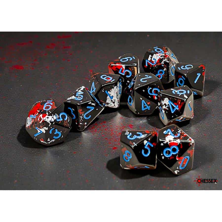 Chessex Mfg Co Llc -  Brushed Dice: Dark Side With Blue Set Of Ten D10 Dice Set