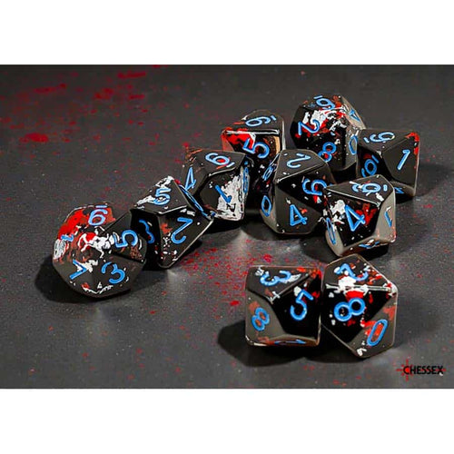 Chessex Mfg Co Llc -  Brushed Dice: Dark Side With Blue Set Of Ten D10 Dice Set