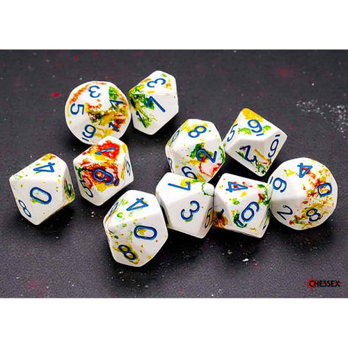 Chessex Mfg Co Llc -  Brushed Dice: Breezy With Blue Set Of Ten D10 Dice Set