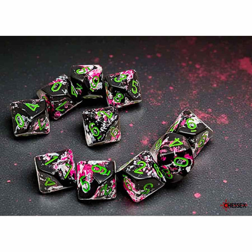 Chessex Mfg Co Llc -  Brushed Dice: Paintball With Green Set Of Ten D10 Dice Set