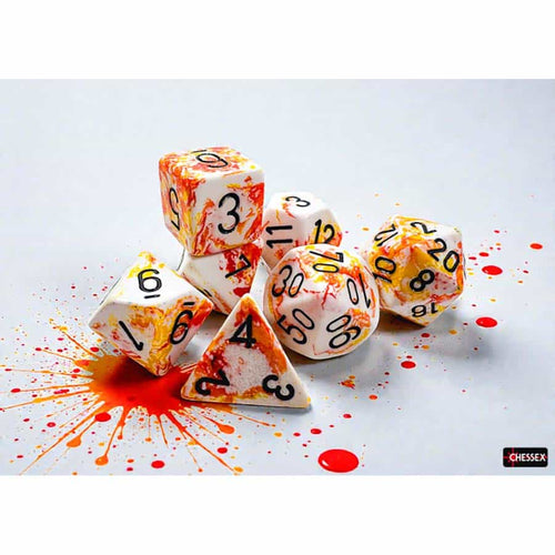 Chessex Mfg Co Llc -  Brushed Dice: Polyhedral Sunrise With Black 7-Die Set