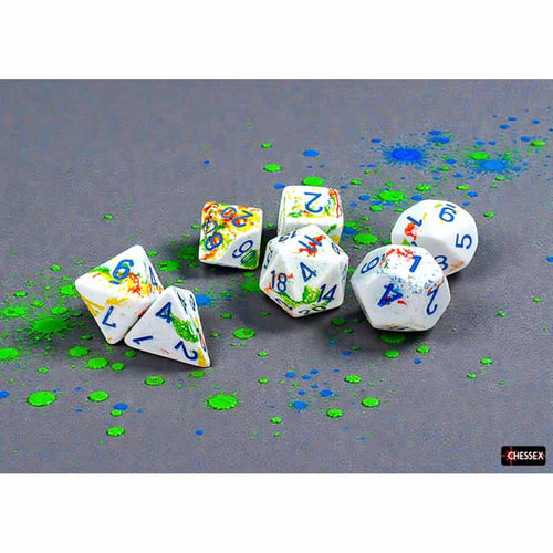 Chessex Mfg Co Llc -  Brushed Dice: Polyhedral Breezy With Blue 7-Die Set