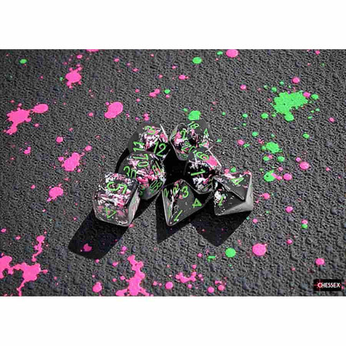 Chessex Mfg Co Llc -  Brushed Dice: Polyhedral Paintball With Green 7-Die Set