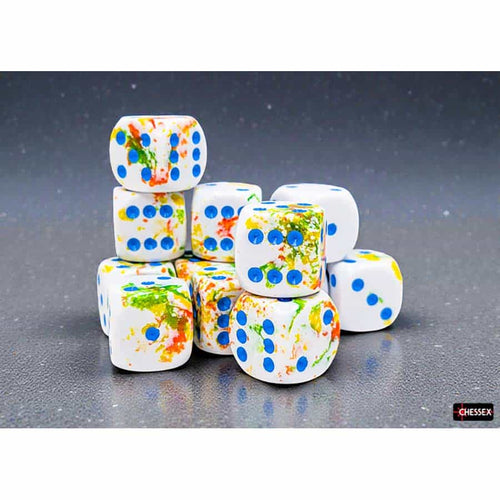 Chessex Mfg Co Llc -  Brushed Dice: 16Mm D6 Breezy With Blue Dice Block (12 Dice)