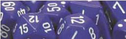 Chessex Mfg Co Llc -  7Ct Opaque Poly Purple/White Dice Set
