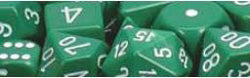 Chessex Mfg Co Llc -  D6 -- 16Mm Opaque Dice - Green/White - 12Ct