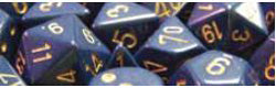 Chessex Mfg Co Llc -  D6 -- 16Mm Opaque Dice - Dusty Blue/Copper - 12Ct