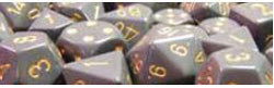 Chessex Mfg Co Llc -  D6 - 12Mm Opaque Dice - Dark Grey/Copper - 36Ct