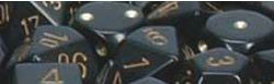 Chessex Mfg Co Llc -  D6 -- 12Mm Opaque Dice - Black/Gold - 36Ct